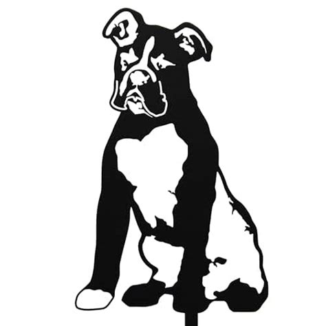 metal boxer dog|Black Powder Coated Metal Boxer Dog Silhouette Yard Stake .